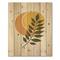 Designart - Abstract Geometrical Sun and Moon With Leaf V - Modern Print on Natural Pine Wood